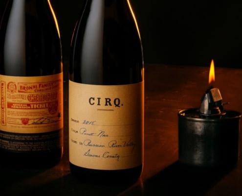 Two bottles of CIRQ wines