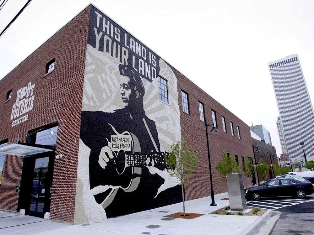 Woody Guthrie Center building exterior - lot for SCWA