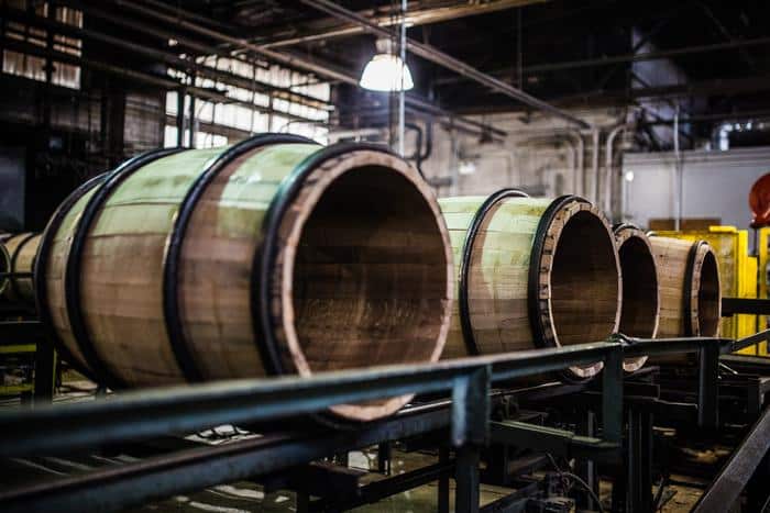 Wine barrels being made