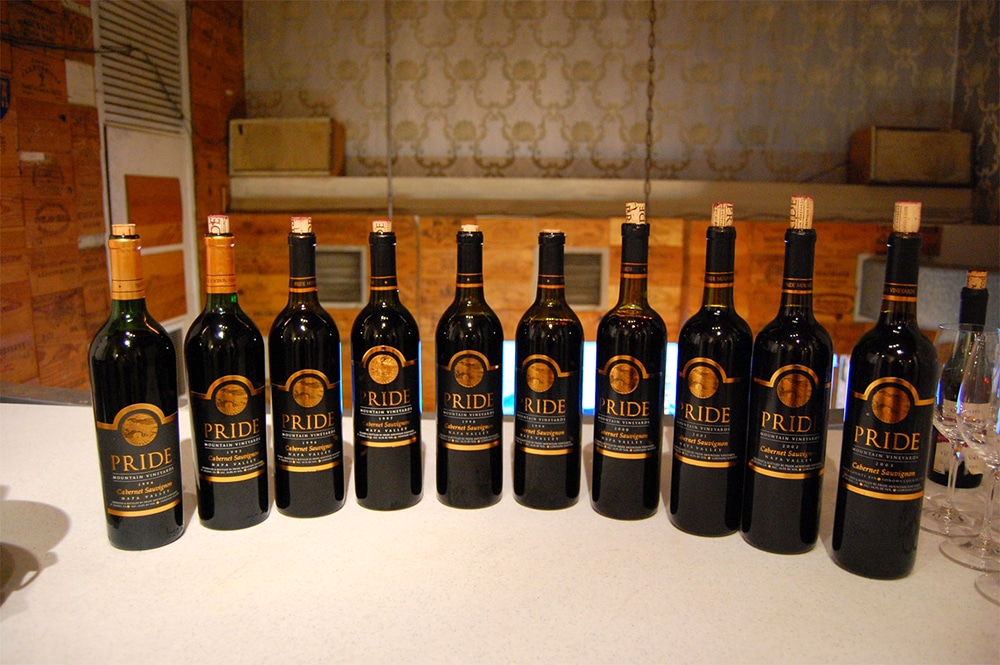10 bottles of Pride wines on a table - lot for SCWA