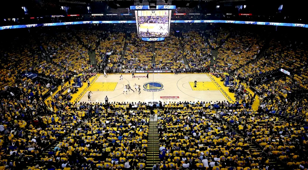 Golden State Warriors basketball game at the Chase Center - lot for SCWA