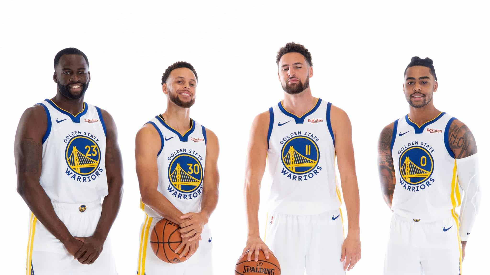 Four Golden State Warriors basketball players