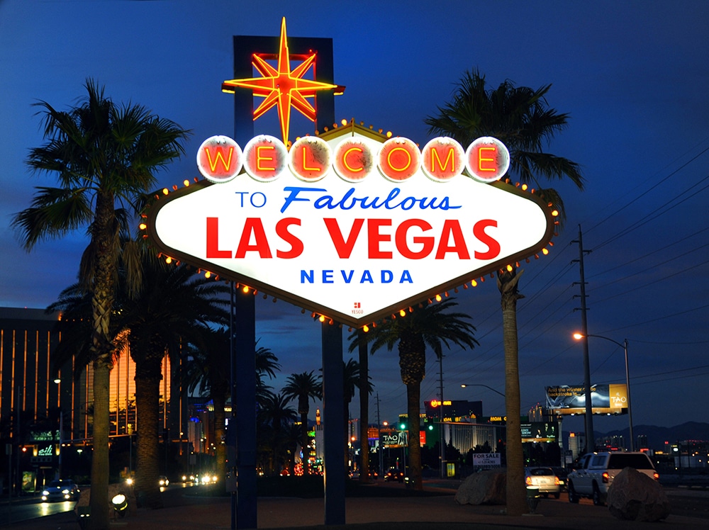 Neon sign Welcome to Fabulous Las Vegas Nevada